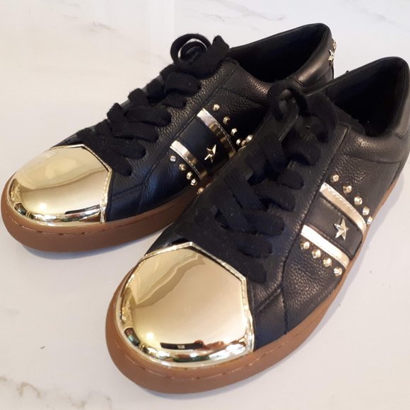 MICHAEL Michael Kors Shoes - MICHAEL KORS black and gold sneakers Size 6M